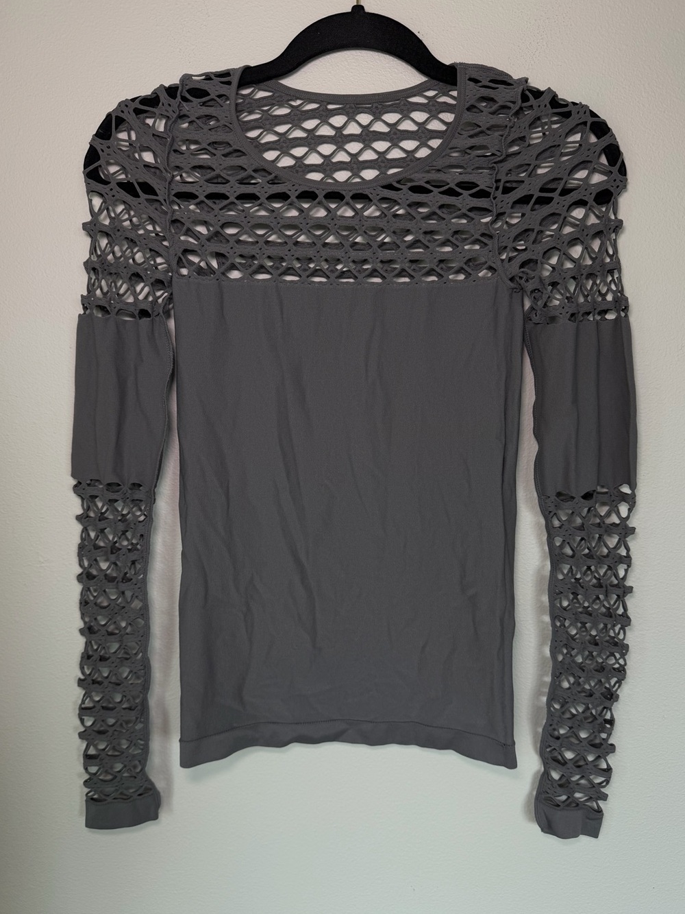 Venus Cut Out Nylon Stretchy Long Sleeve Shirt Layers Festival Fairy Grunge